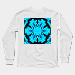 Psychedelic Hippie Blue and Black Long Sleeve T-Shirt